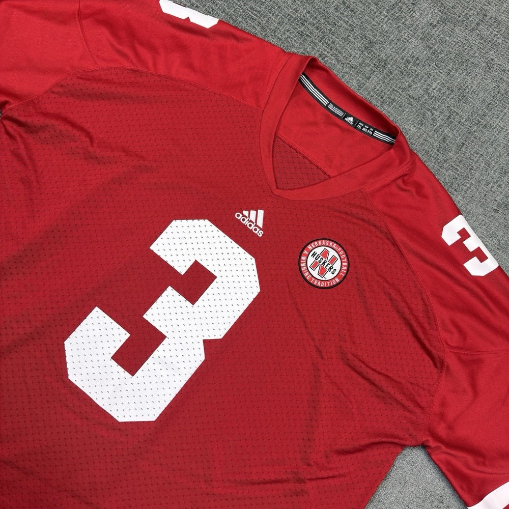 Adidas Nebraska Cornhuskers Football Jersey Mens‎ 3XL Red #3